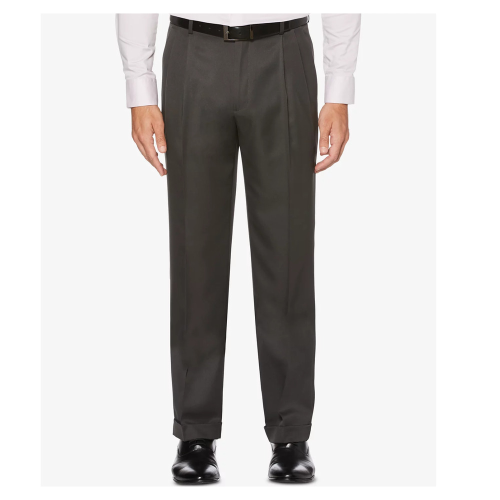 Perry Ellis Portfolio Double Pleated Cuffed Dress Pants Castlerock Size 34x34